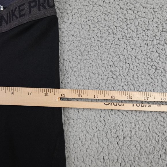 NIKE Pro Dri Fit Compression Leggings Womens Small Black Spell Out Run Training - Picture 9 of 16